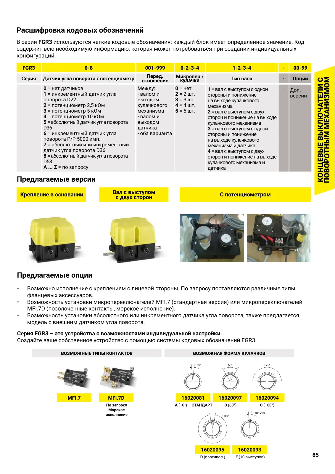 Концевые выключатели FGR3, стр. 43